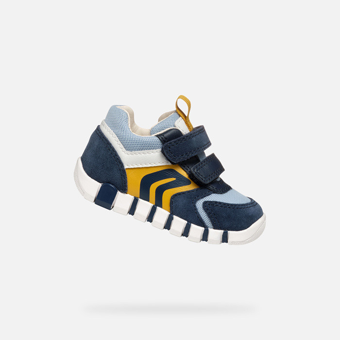 Sneakers with straps IUPIDOO BABY BOY Navy/Ochreyellow | GEOX