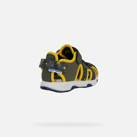 closed toe sandals SANDAL MULTY TODDLER BOY Military/Ochre Yellow - image number 4 | GEOX