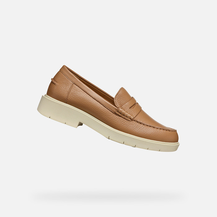 Ledermokassins SPHERICA EC1 DAME Beige | GEOX