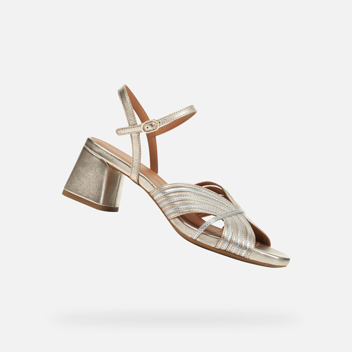 Sandales à talons moyens GENZIANA MID FEMME Or/Argent | GEOX