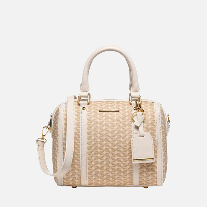 Sac à main ZENE S FEMME Cuir/Blanc cassé | GEOX