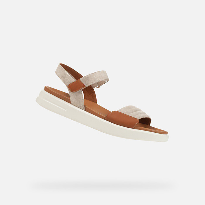 Flat sandals XAND 2S WOMAN Beige/Camel | GEOX