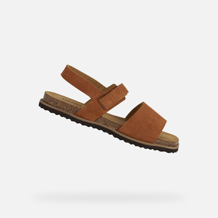 Flat sandals LEUCA WOMAN Cognac | GEOX