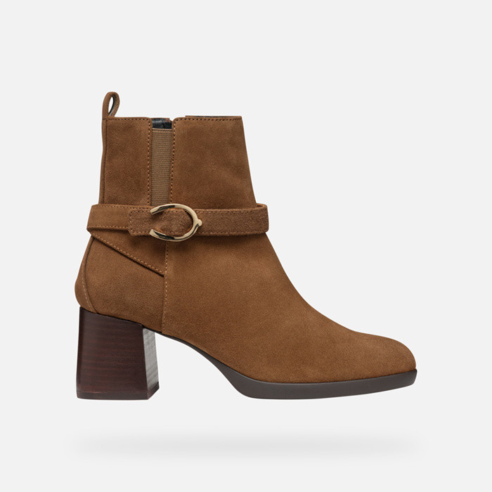 Medium heel ankle boots WALK PLEASURE 55 WOMAN Mud | GEOX