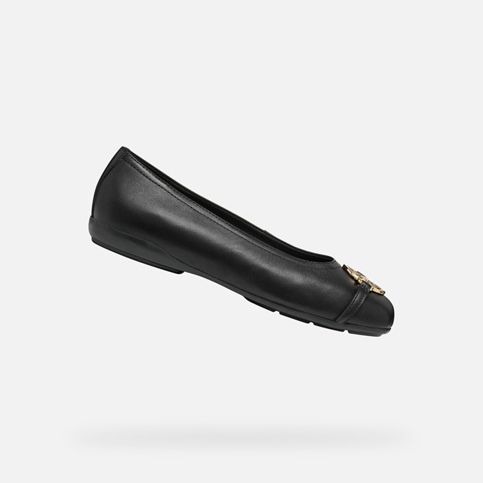 Leather ballerina flats ANNYTAH W WOMAN Black | GEOX
