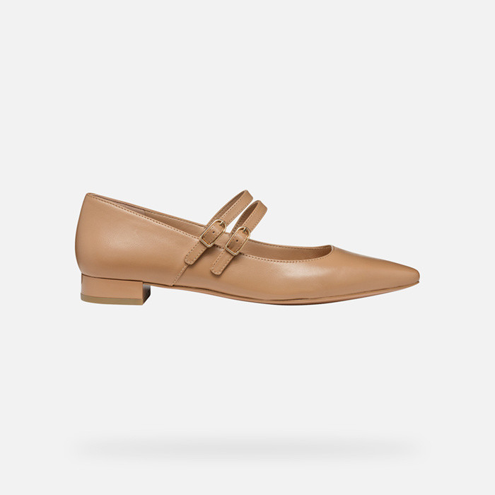 Pointed toe ballet flats GISELDA15 WOMAN Beige | GEOX