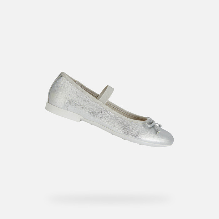 Ballerines en cuir PLIE FILLE Argent | GEOX