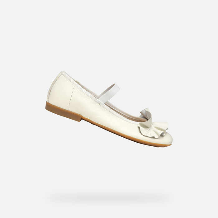 Ballerines en cuir PLIE FILLE Blanc | GEOX