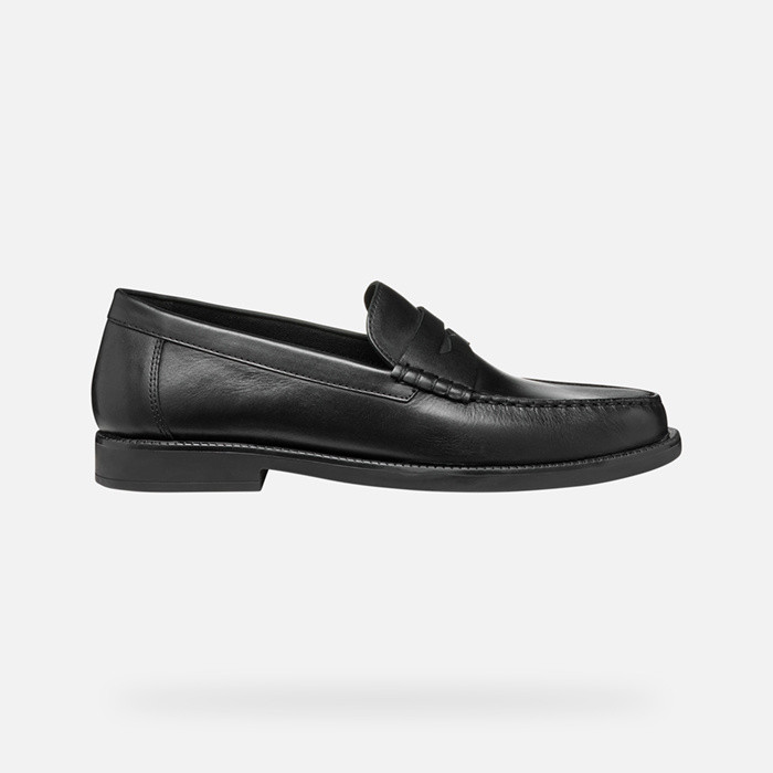 Leather loafers RECANATI MAN Black | GEOX