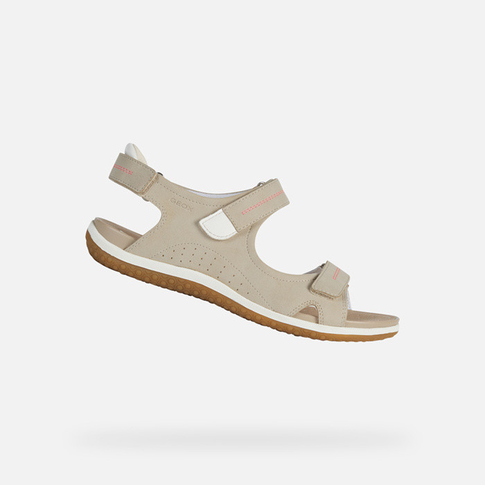 Sandales à scratch SANDAL VEGA FEMME Taupe | GEOX